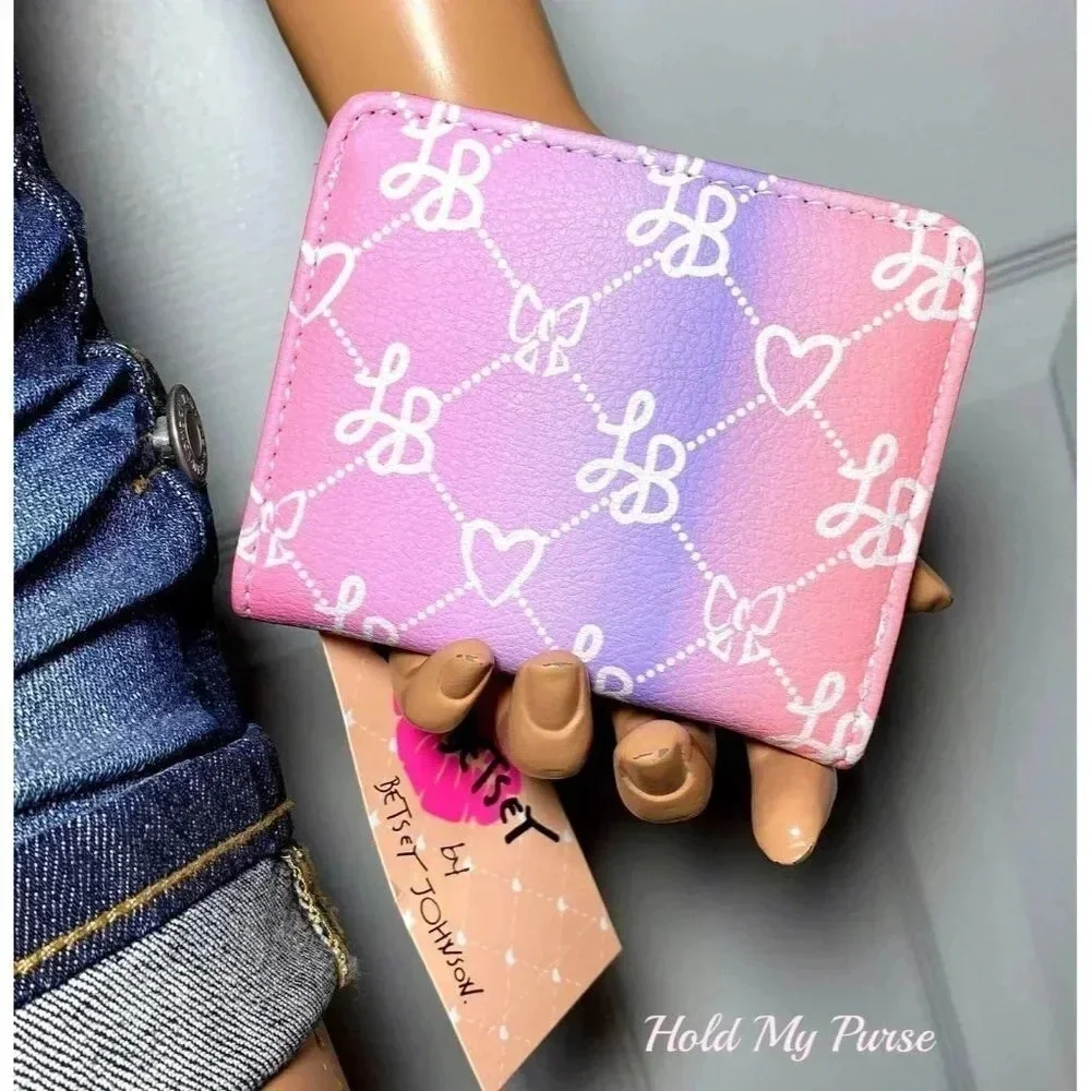 Luv Betsey Johnson Mini Purple Pink Ombre Bag Wallet NWT